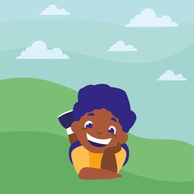 mutlu siyah çocuk kampında