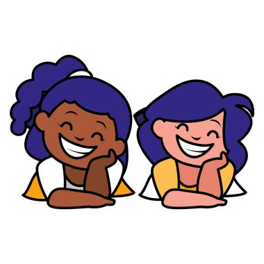 mutlu Interracial kızlar karakterler