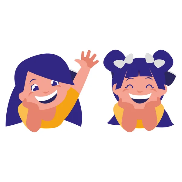 Personagens meninas felizes — Vetor de Stock