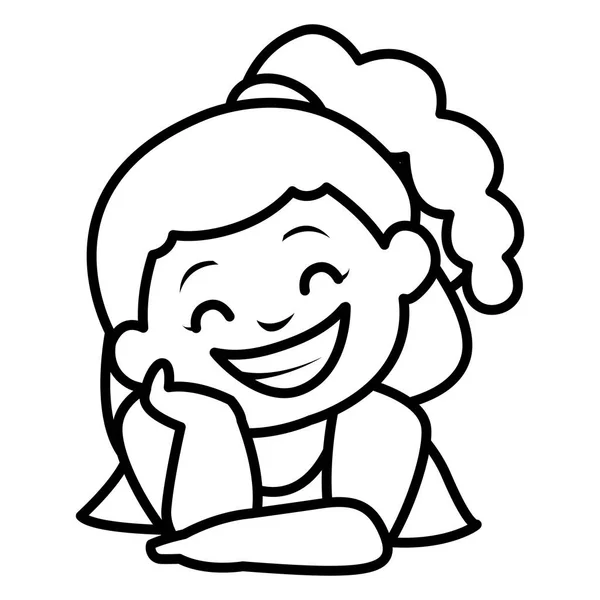 Personagem menina feliz — Vetor de Stock