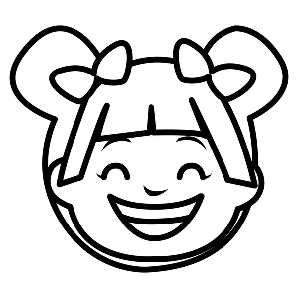 可爱的小女孩头字符 — 图库矢量图片