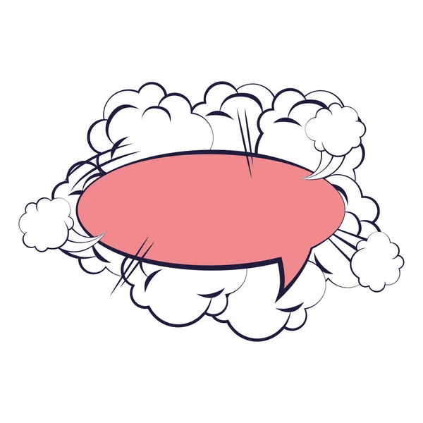 Speech bubble with smoke pop art style — Stock Vector