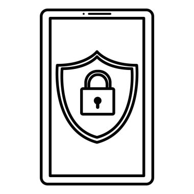 kalkan ve asma kilit ile Smartphone