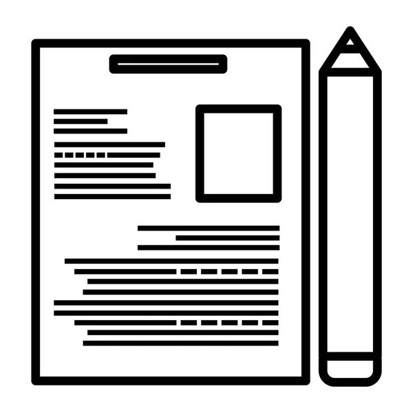 Document papier avec crayon — Image vectorielle