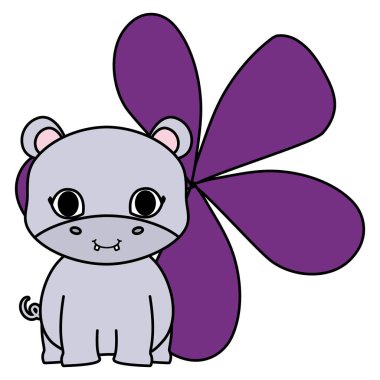 tropik çiçekler ve sevimli hayvanlar tasarım