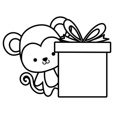 şirin ve küçük maymun hediye ile