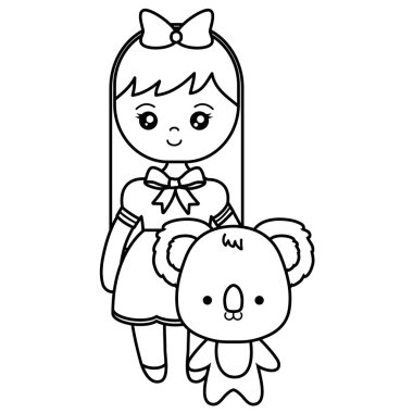 kız şirin ve küçük koala