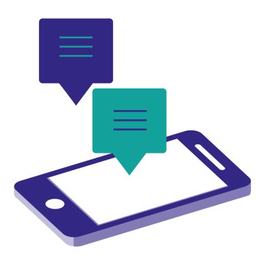 Konuşma baloncuklu akıllı telefon