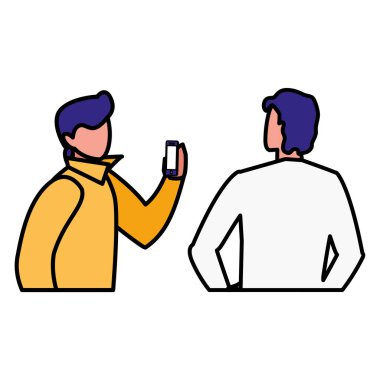 Smartphone kullanarak çift erkekler