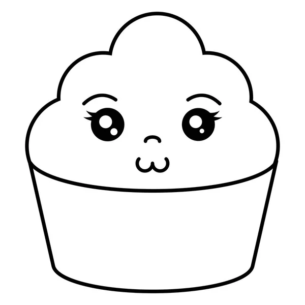 Sweet cupcake kawaii character — Stock Vector
