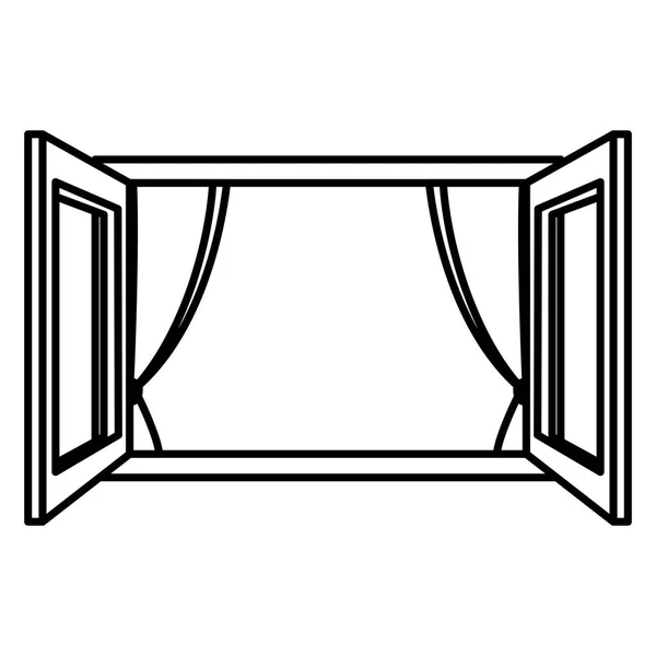 Ventana de la casa icono abierto — Vector de stock