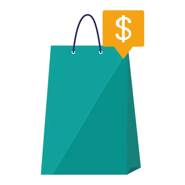 Bolsa de compras icono aislado — Vector de stock