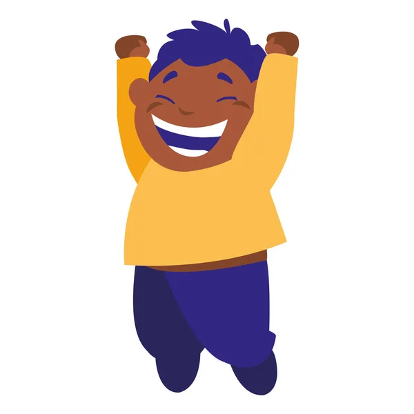 Feliz chico negro celebrando — Archivo Imágenes Vectoriales