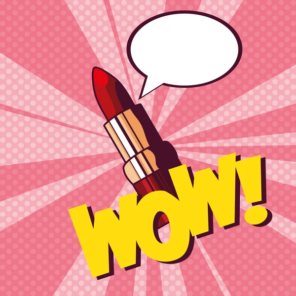 Maquillaje de lápiz labial femenino estilo de arte pop — Vector de stock