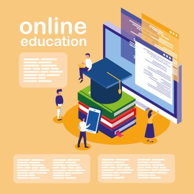 Masaüstü ve mini insanlar ile online eğitim