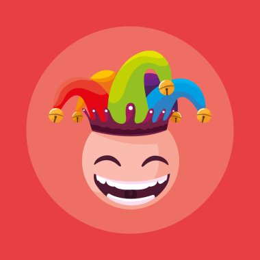 Nisan aptallar gün deli yüz ve joker şapka ile