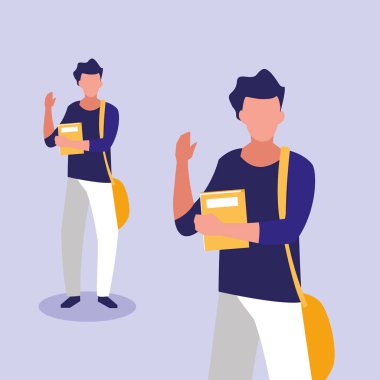 genç erkek çift defter ile modelleme