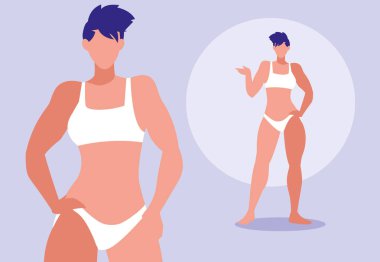 sağlam kadın iç çamaşırı modelleme