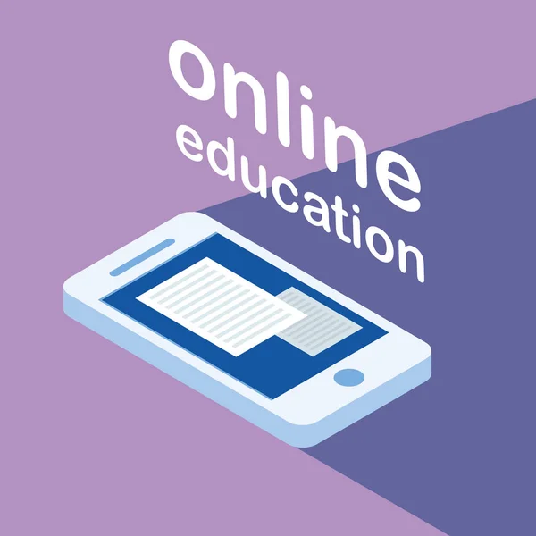 Educação on-line com smartphone — Vetor de Stock