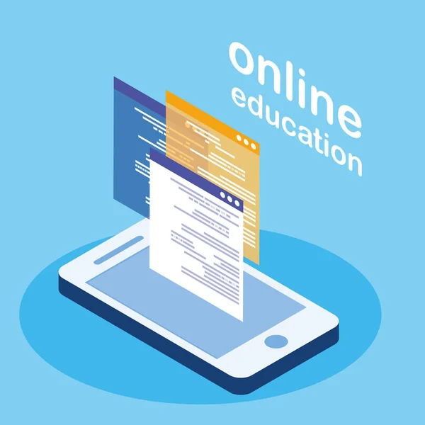 Online εκπαίδευση με smartphone — Διανυσματικό Αρχείο