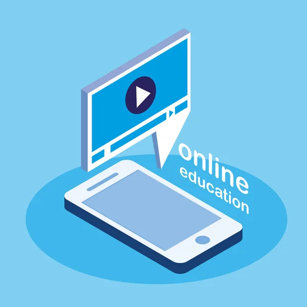 Online education with smartphone — Stock Vector