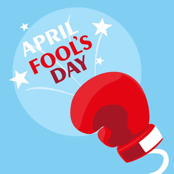 April dwazen dag met Bokshandschoen in het voorjaar — Stockvector