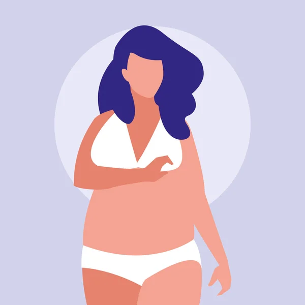 Robuste femme modélisation sous-vêtements — Image vectorielle