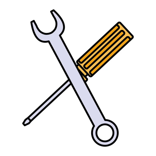 Ключ ключа і інструменти викрутки — стоковий вектор