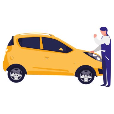 araba araç ile makinist işçisi