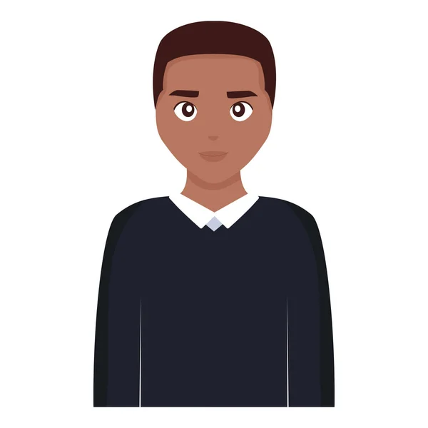 Jeune et occasionnel noir homme caractère — Image vectorielle