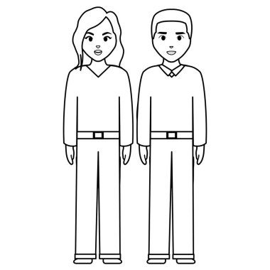 Çift avatar karakter simgeler