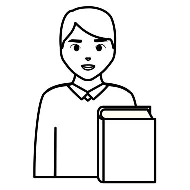 Genç öğrenci adam kitap ile