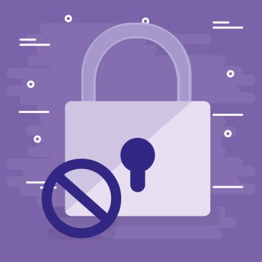 Reddedilen sembolü ile güvenli güvenli asma kilit