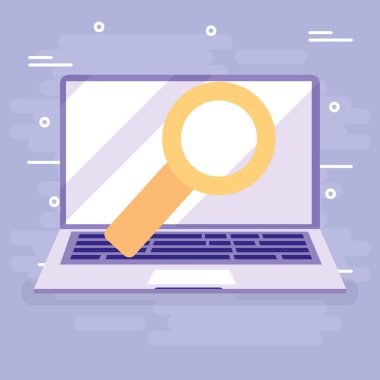 Büyüteç ile dizüstü bilgisayar