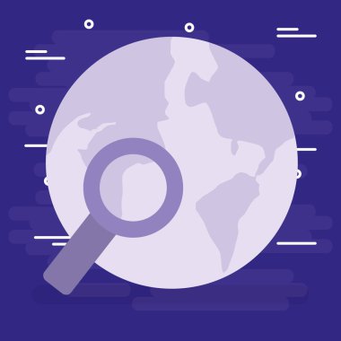 Dünya seyyare yerküre büyüteç ile