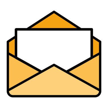 Zarf posta izole simgesi