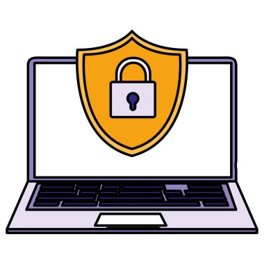 dizüstü bilgisayar ile kalkan ve asma kilit