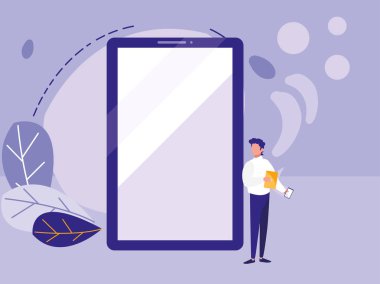 smartphone aygıt kullanan adam