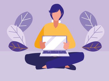 Dizüstü bilgisayar kullanan adam