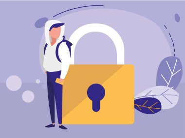 güvenli güvenli asma kilit adam