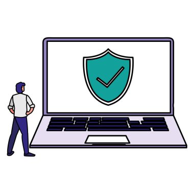 Dizüstü bilgisayar kullanan adam