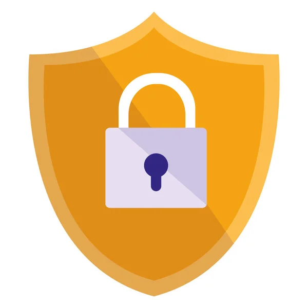Shield security with padlock — Stock Vector