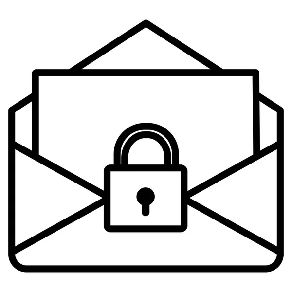 Enveloppe mail avec cadenas — Image vectorielle