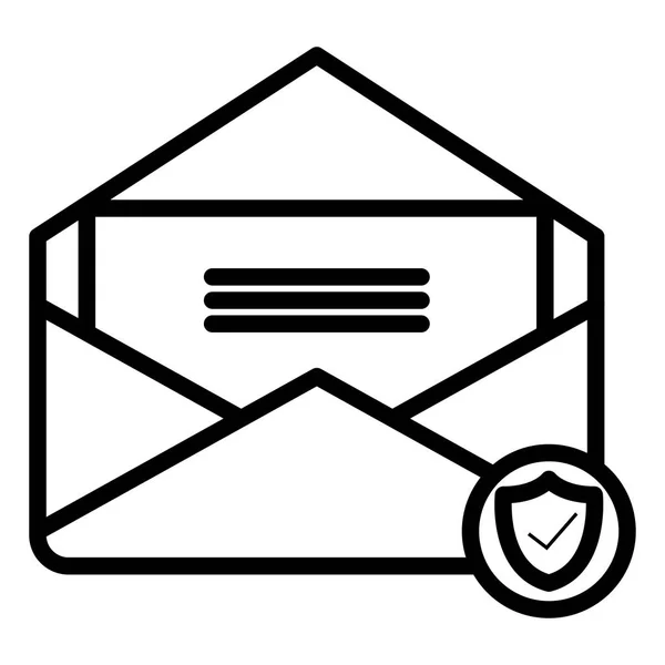 Sobre de correo con escudo — Vector de stock