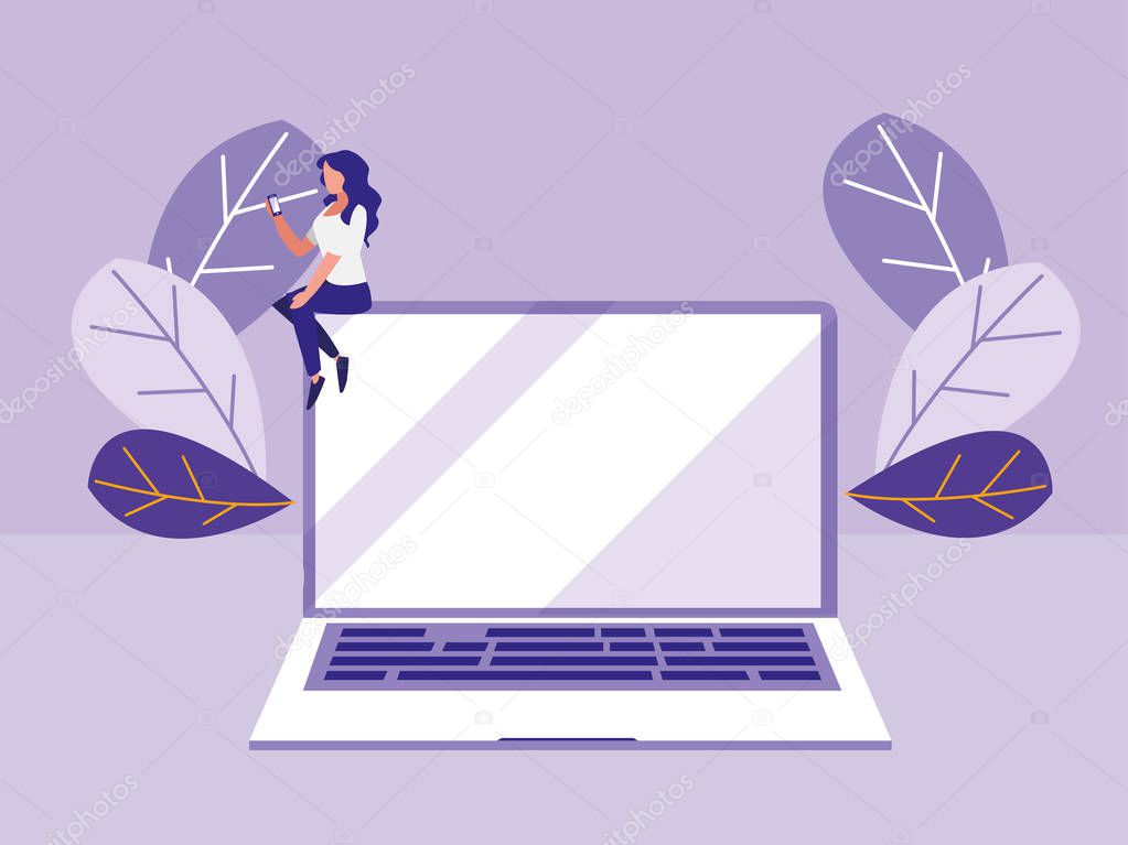 woman using laptop computer