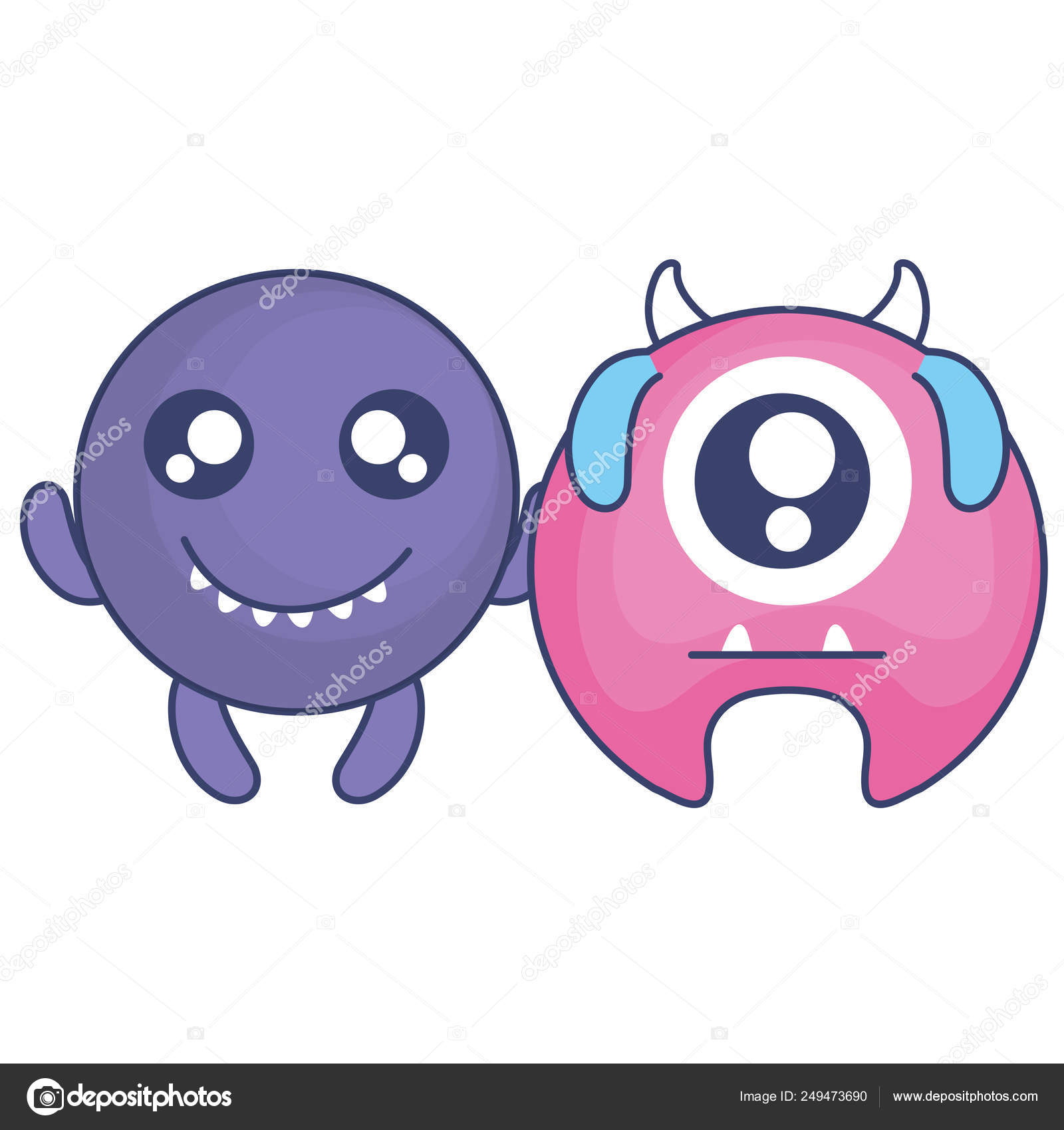 Crazy monsters couple comic characters Stock Vector Image by ©djv #249473690 Crazy monsters couple comic characters Stock Vector Image by ©djv #249473690