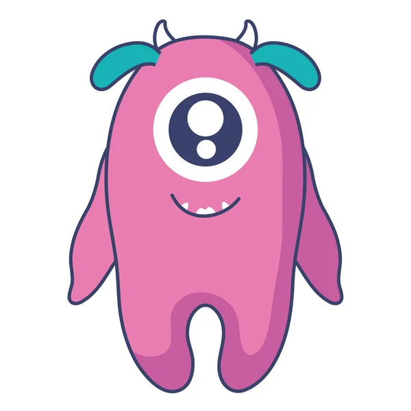 Monstruo con un ojo personaje cómico — Vector de stock