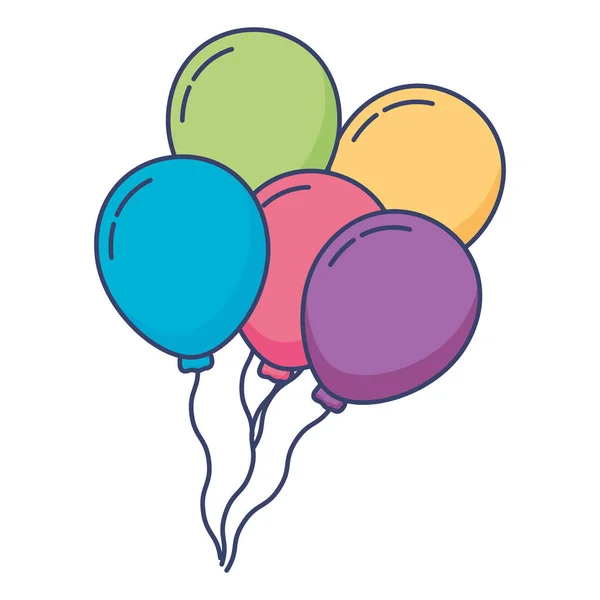 Balões hélio ícone flutuante — Vetor de Stock