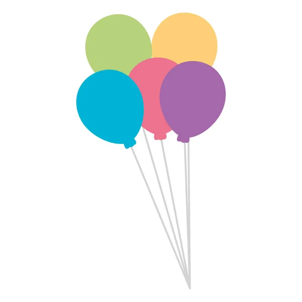 Ballonnen helium zwevende pictogram — Stockvector
