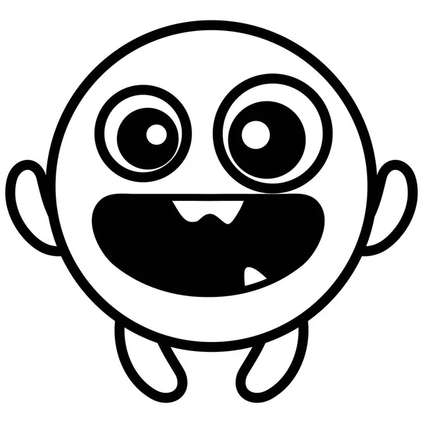 Emoticono cara con los dientes locos — Vector de stock